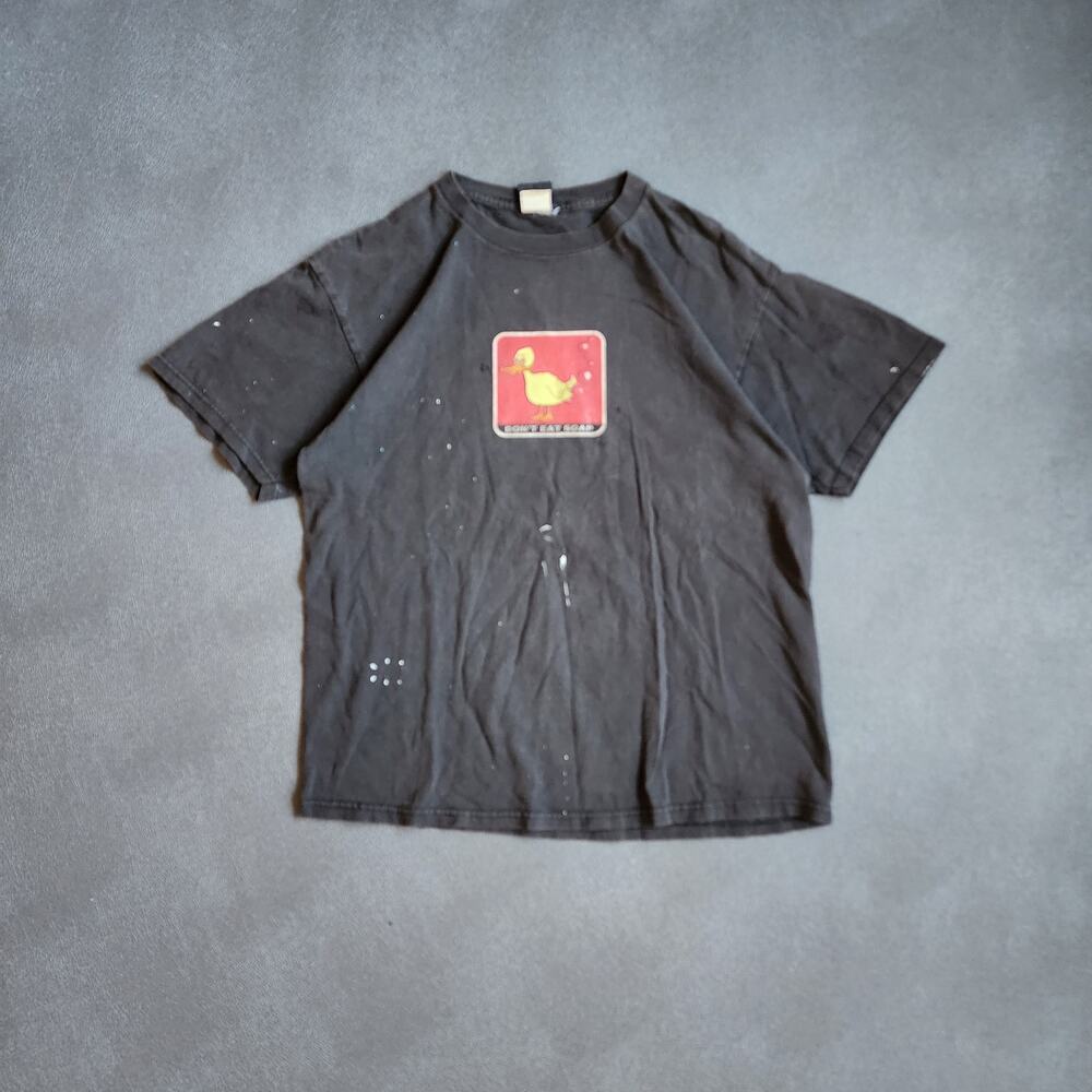 Vintage 90's Don't Eat Soap Black Distressed Shirt Large